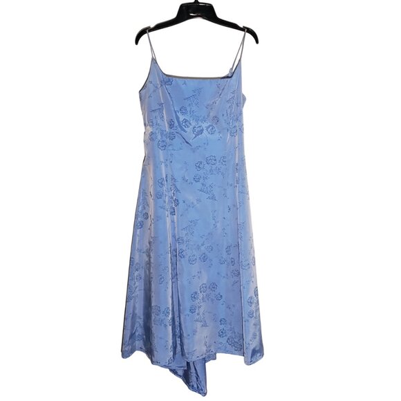 Be Smart Blue Midi Prom/Evening Dress Square Neck Spaghetti Straps Size 11/12 - Picture 1 of 6